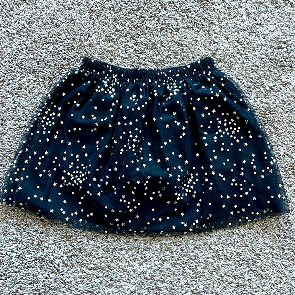 Black Skirt with Silver Star Pattern